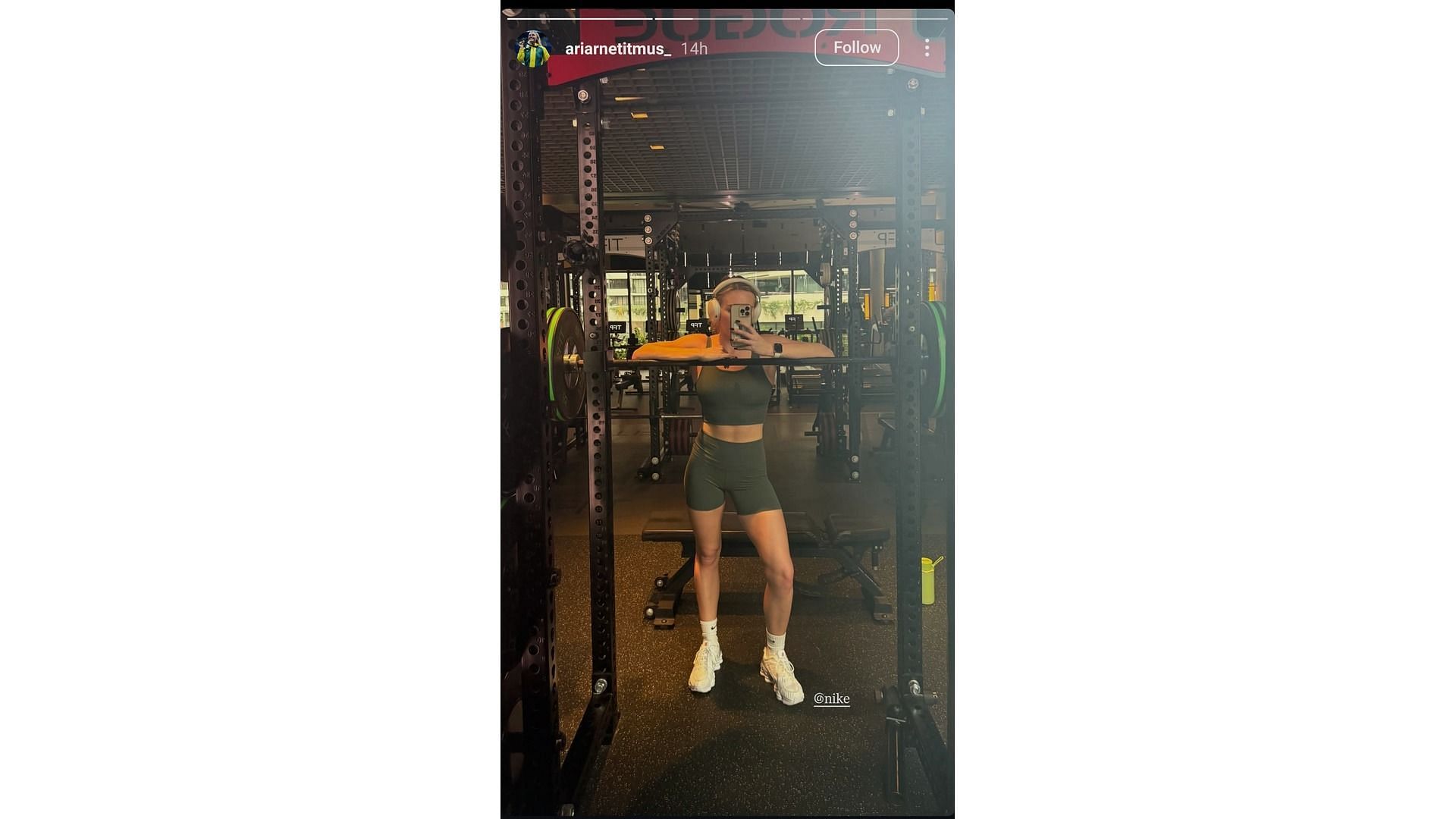 Screenshot of Titmus' glimpses from her gym sessions (Image via: Ariarne Titmus' Instagram)